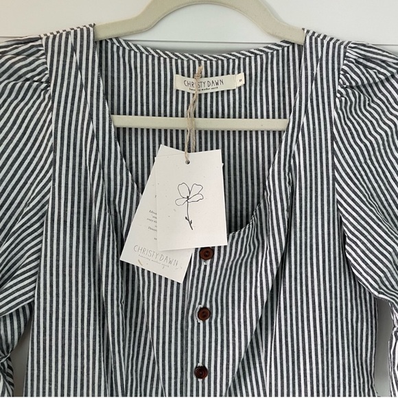 Christy Dawn Lennon button front midi dress stripe - Picture 4 of 5